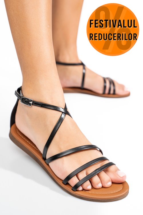 Sandale negre piele naturala 2s77497
