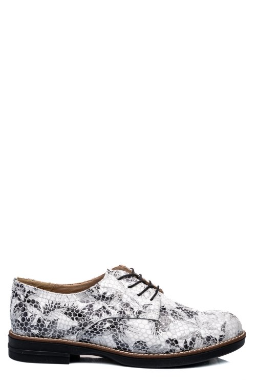 Pantofi alb floral piele naturala 2s77025
