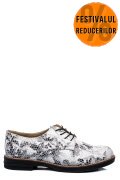 PANTOFI ALB FLORAL PIELE NATURALA 2S77025