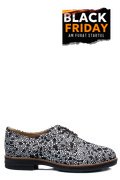 PANTOFI NEGRU ALB PIELE NATURALA 2S77025