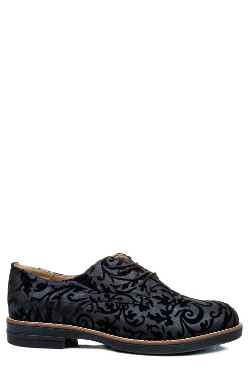 Pantofi bleumarin floral piele naturala 2s77025