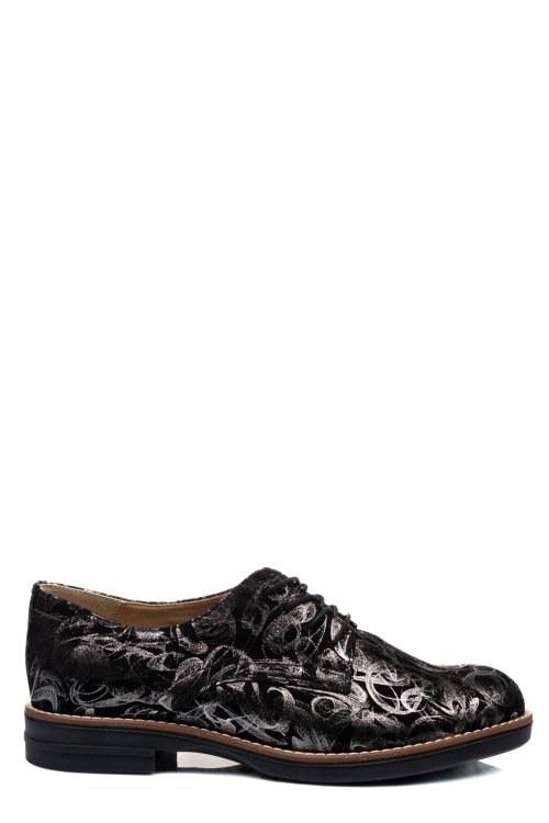 Pantofi negru argintiu piele naturala 2s77025