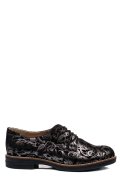 PANTOFI NEGRU ARGINTIU PIELE NATURALA 2S77025