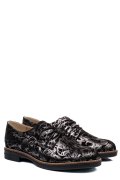 PANTOFI NEGRU ARGINTIU PIELE NATURALA 2S77025