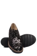 PANTOFI NEGRU ARGINTIU PIELE NATURALA 2S77025