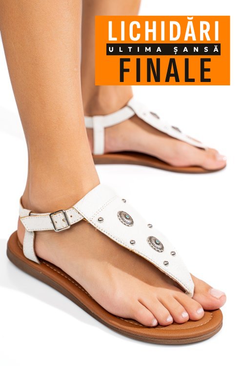 Sandale albe piele naturala 7s77095