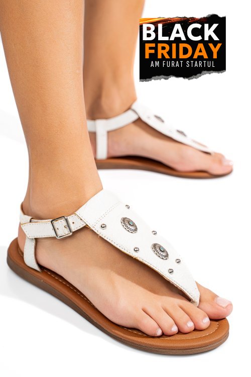 Sandale albe piele naturala 7s77095