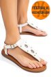 Sandale albe piele naturala 7s77095