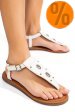 Sandale albe piele naturala 7s77095