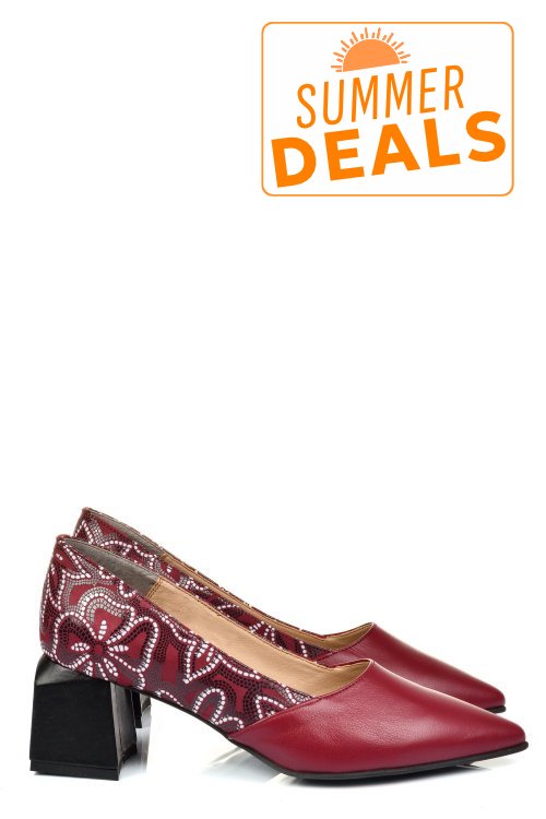 Pantofi visinii piele naturala 5s77460
