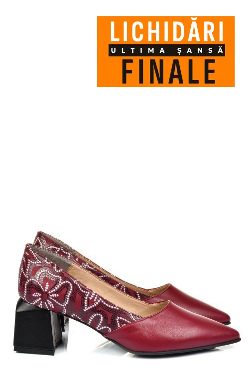 Pantofi visinii piele naturala 5s77460