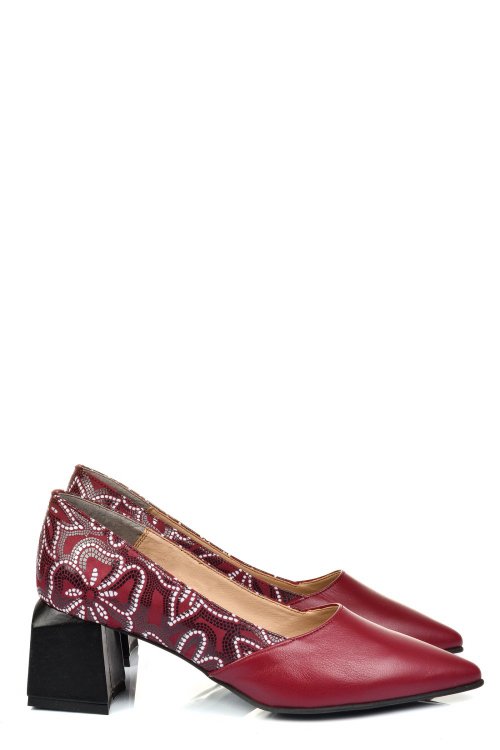 Pantofi visinii piele naturala 5s77460