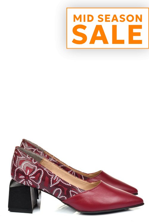 Pantofi visinii piele naturala 5s77460