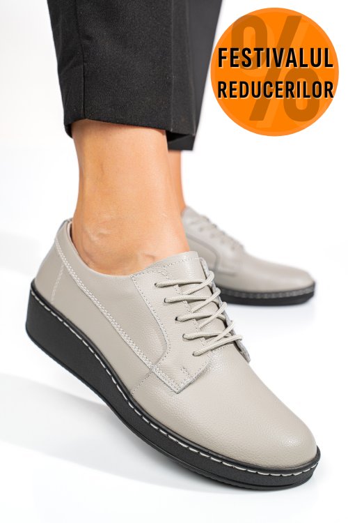 Pantofi grey piele naturala aspp2114