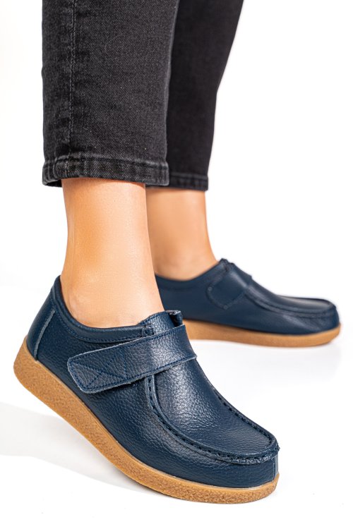 Mocasini bleumarin piele naturala pspl305