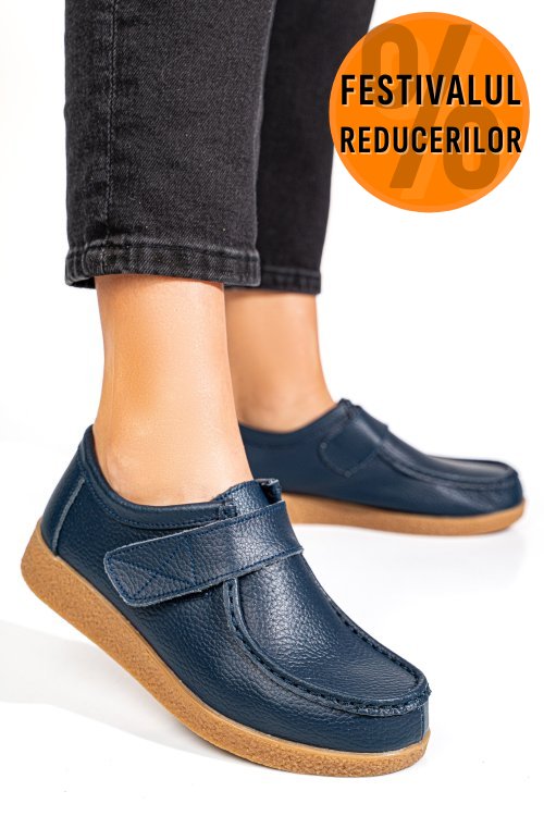 Mocasini bleumarin piele naturala pspl305