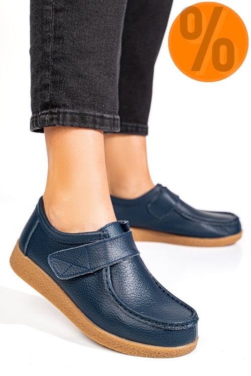 Mocasini bleumarin piele naturala pspl305
