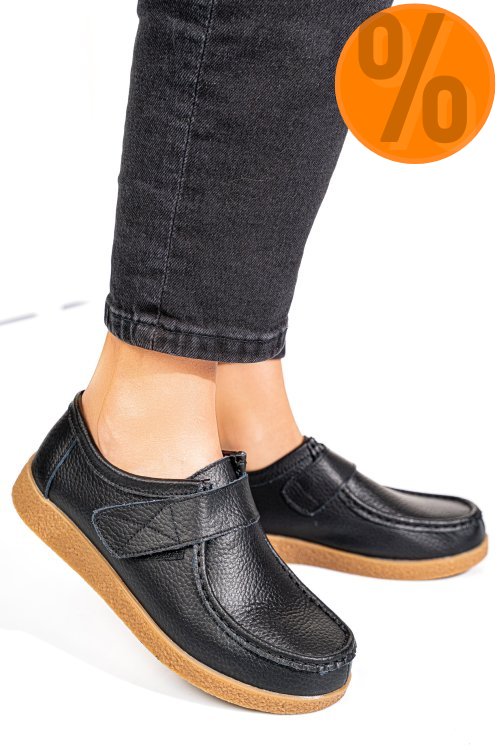Mocasini negri piele naturala pspl305