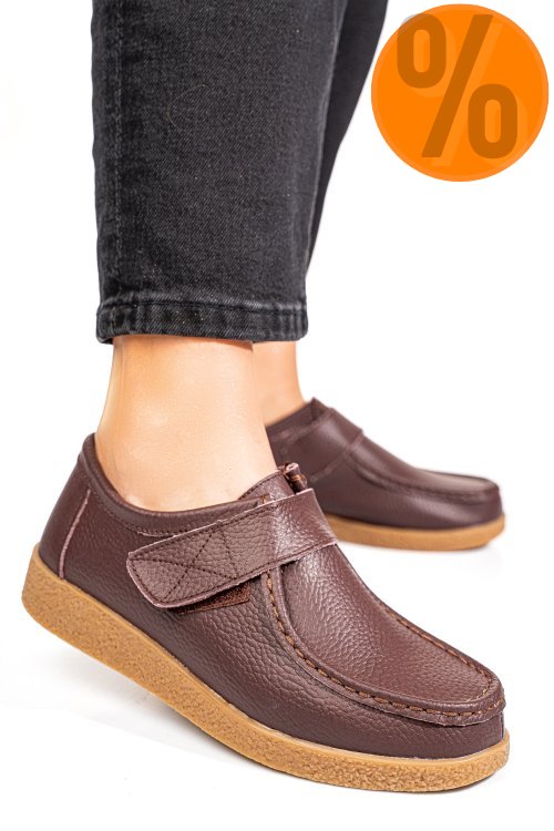 Mocasini maro inchis piele naturala pspl305