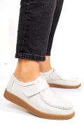 MOCASINI ALBI PIELE NATURALA PSPL305