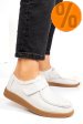 Mocasini albi piele naturala pspl305