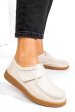 Mocasini bej piele naturala pspl305