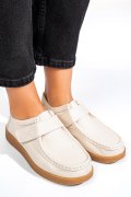 MOCASINI BEJ PIELE NATURALA PSPL305