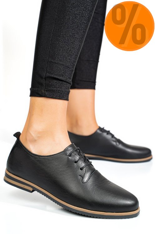Pantofi negri piele naturala apck102