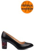PANTOFI DAMA GUBAN PIELE NATURALA NEGRI FLORAL 4S77292