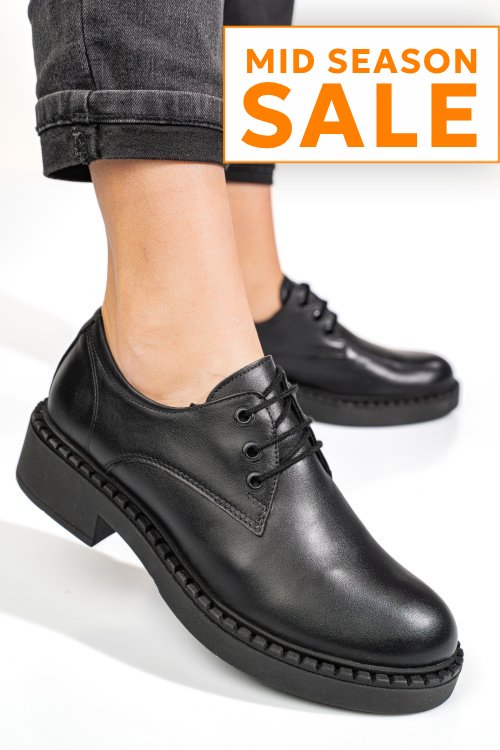 Pantofi negri piele naturala 3s7709nev