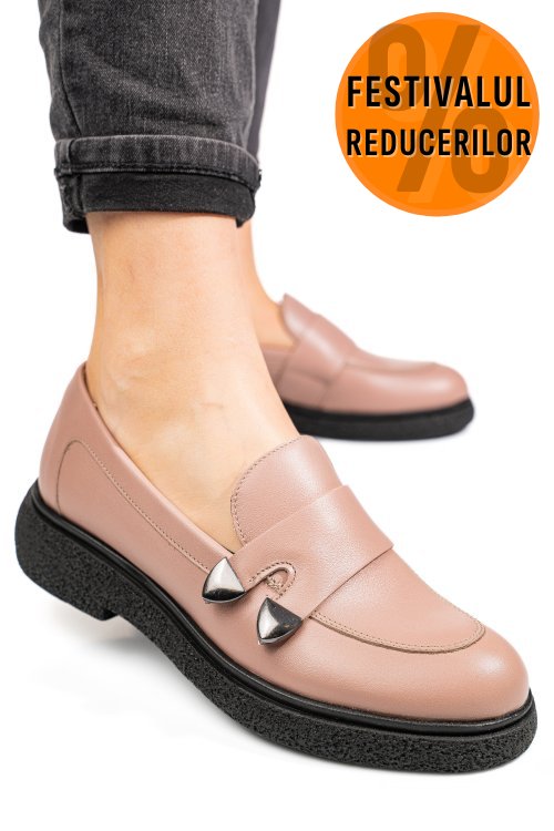 Mocasini dama piele naturala nude 4s7710