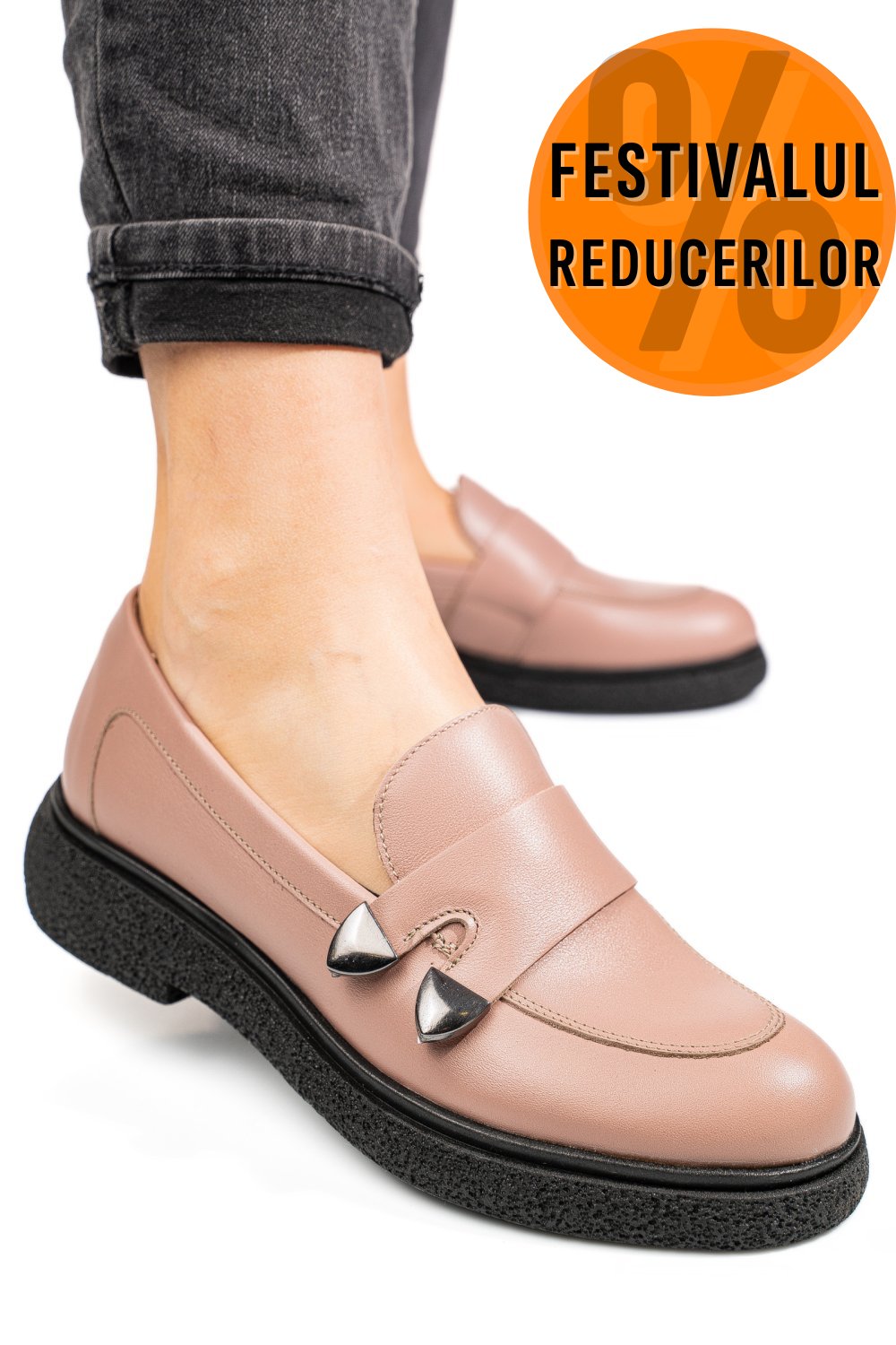 MOCASINI DAMA PIELE NATURALA NUDE 4S7710