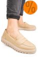 Mocasini bej piele naturala 2kk1041901