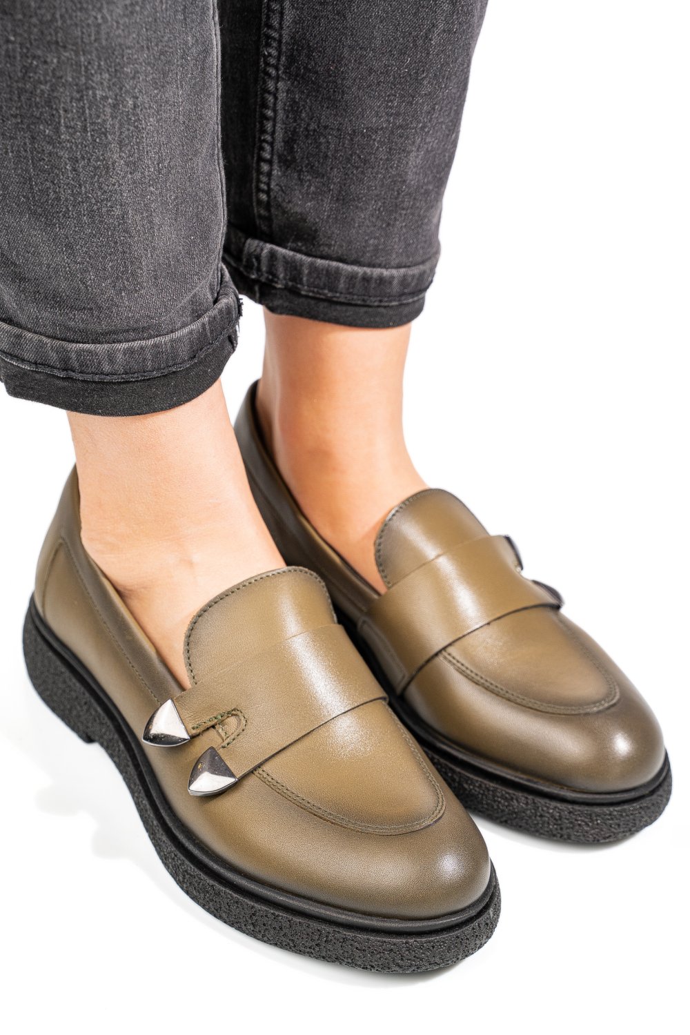 MOCASINI DAMA PIELE NATURALA VERZI 4S7710