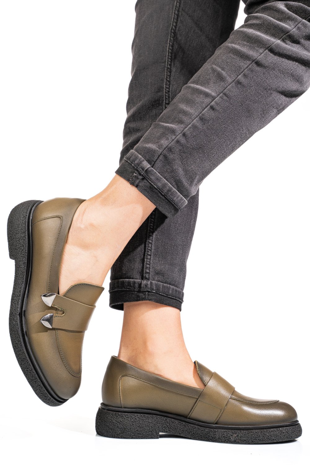 MOCASINI DAMA PIELE NATURALA VERZI 4S7710