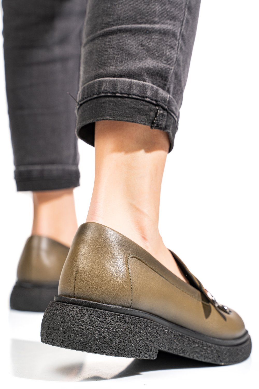 MOCASINI DAMA PIELE NATURALA VERZI 4S7710
