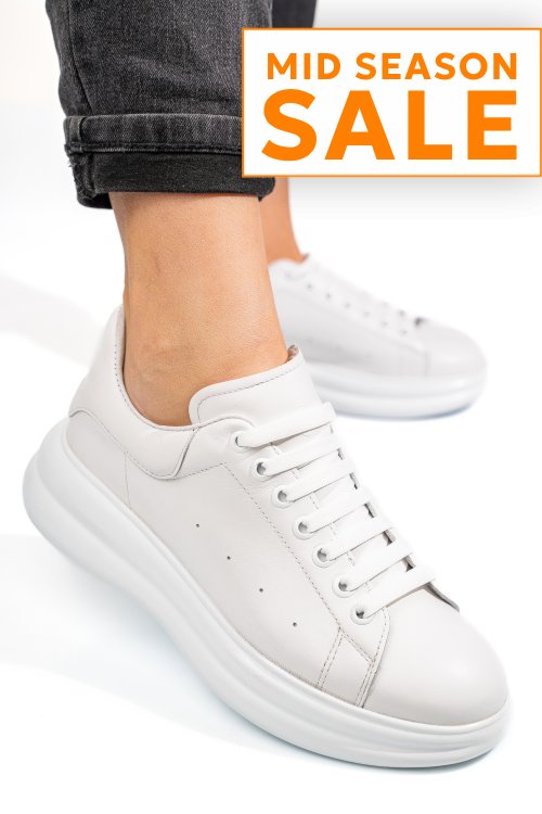 Pantofi sport albi piele naturala 4s77421