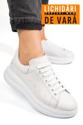 PANTOFI SPORT ALBI PIELE NATURALA 4S77421
