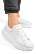 Pantofi sport albi piele naturala 4s77421