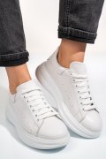 PANTOFI SPORT ALBI PIELE NATURALA 4S77421