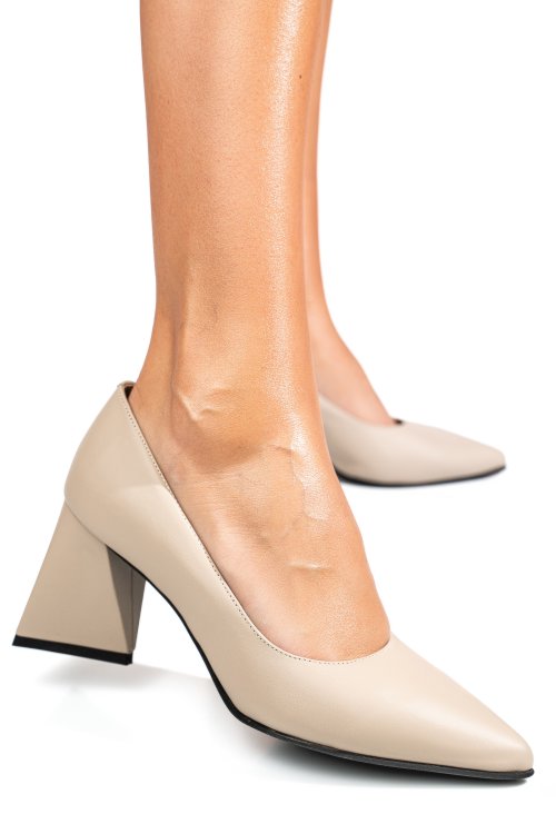 Pantofi bej piele naturala 5s77725