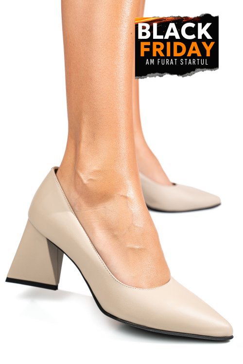 Pantofi bej piele naturala 5s77725