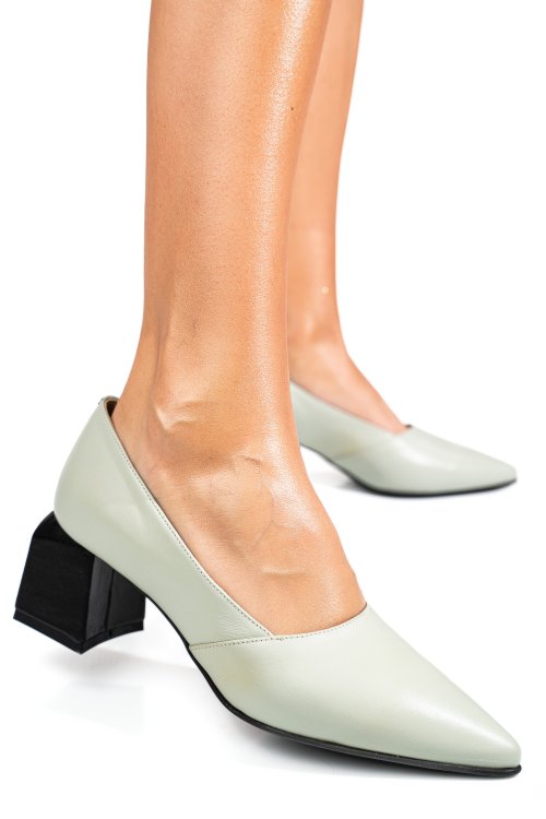 Pantofi turcoaz piele naturala 5s77460