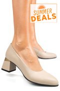 PANTOFI BEJ PIELE NATURALA 5S77025