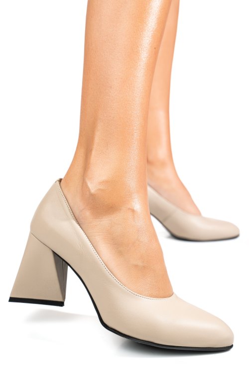 Pantofi bej piele naturala 5s77728