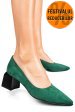 Pantofi verzi piele naturala intoarsa 5s77462
