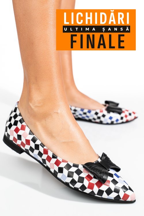 Balerini multicolor piele naturala 3s7708