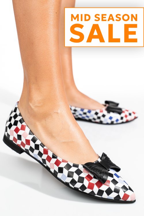 Balerini multicolor piele naturala 3s7708