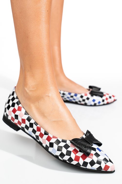 Balerini multicolor piele naturala 3s7708