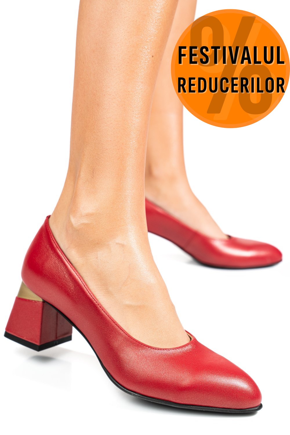 PANTOFI ROSII PIELE NATURALA 5S77025